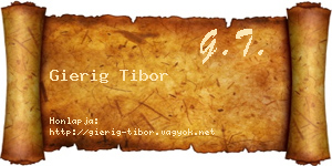 Gierig Tibor névjegykártya